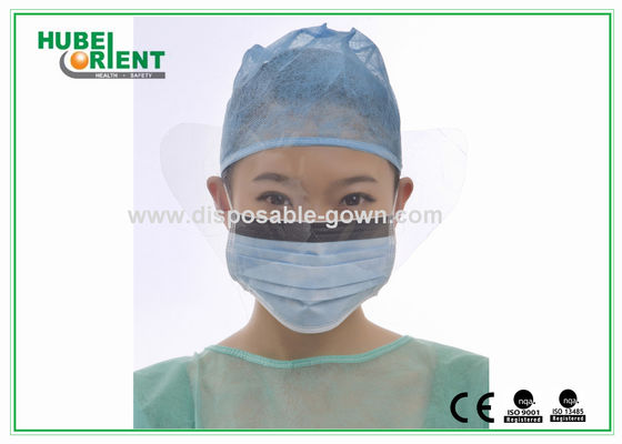 Nonwoven White Blue Green Disposable Face Mask Anti Fog Visor