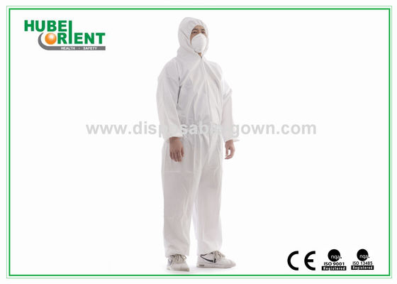 Disposable Protective Coverall With Hood Custom Size Waterproof Unisex MP/SMS Coverall