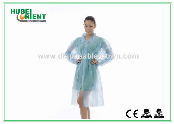 CE MDR Snap Closure Disposable Lab Coats 55g/m2