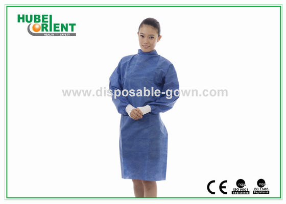 Level 2 Disposable Medical PP / SMS / PP PE Isolation Gown With Elastic Knitted Wrist