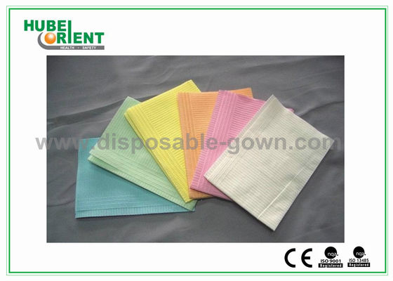 CE ISO Certificate Dental Disposable Apron With Tissue Coated PE Materials , 39*68cm