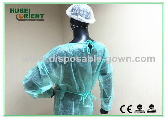 Single Use Long Sleeve Isolation Gown 40g/m2 With Elastic Wrist For Medical Use