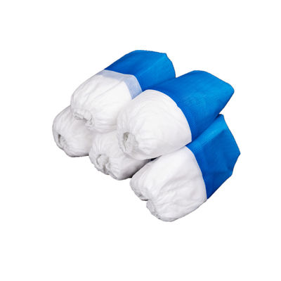 Anti Bacterial Waterproof Blue And White Disposable Use Medical PP+CPE Shoe Cover