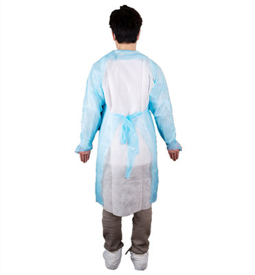 Medical Plastic Isolation Gown Disposable CPE Protective With Thumb Loop Cuffs
