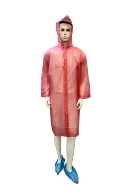 waterproof colorful Disposable Use EVA Raincoat With Elasticated Hood