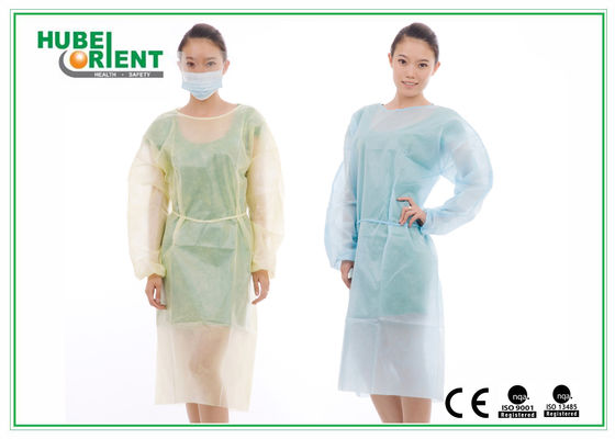 Polypropylene Non Woven Isolation Gowns Disposable With Long Sleeve And Elastic Wrist
