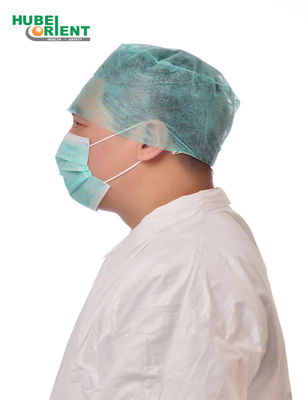 Protective Safety Hair Cap Disposable Non Woven Doctor Cap With Elastic At Back
