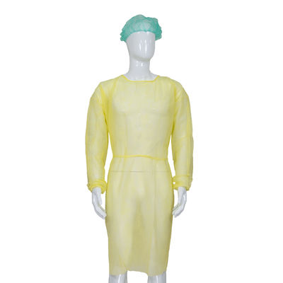 Level 2 Disposable Medical PP / SMS / PP PE Isolation Gown With Elastic Knitted Wrist