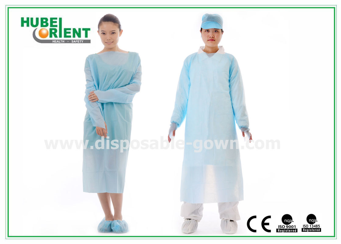 Blue Disposable use CPE Protective Gown/Medicla use CPE gown with Thumb cuffs for medical environment