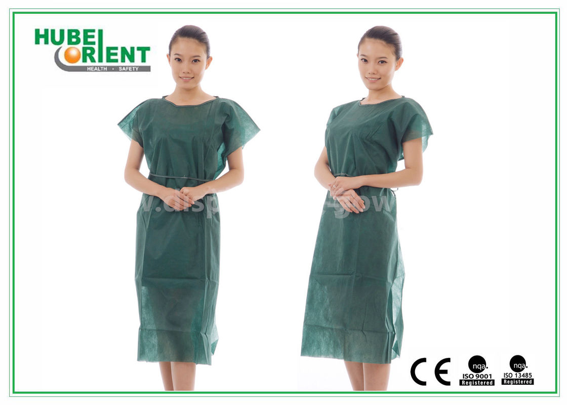 CE Standard hospital use disposable non-woven patient gown without sleeves