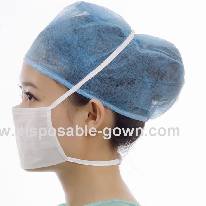 Single Use Nonwoven Tie On Face Mask 17.5x9.5cm For Hospital In Medical Environment