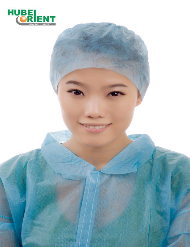 Medical Disposable Non Woven Round SMS Hair Bouffant Cap Blue