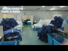 কর্মজীবন পোশাক অ বোনা টাইপ 5 শরীরের সুরক্ষার জন্য হুড এবং ফুট কভার সহ একবারের পোশাক