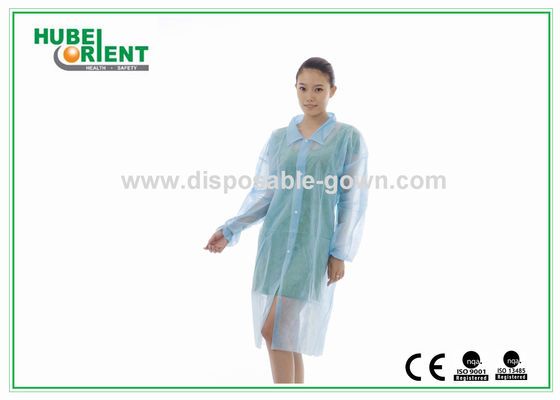 Disposable Protective Nonwoven Lab Coat With Snap Closure