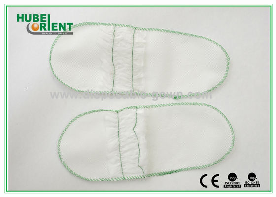 Comfortable White Disposable Hotel Slippers with Lace Part Top