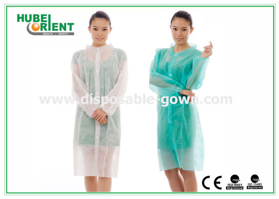 ISO13485 Elastic Wrist Disposable Lab Coats With Velcro Closure