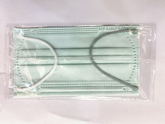 Disposable Adult Protective Face Mask With Colored Earloop Cute Pattern Green Or Blue