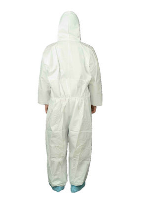 PPE Type5/6 White MP Chemical Protective Anti Dust Disposable Jumpsuit With Hood