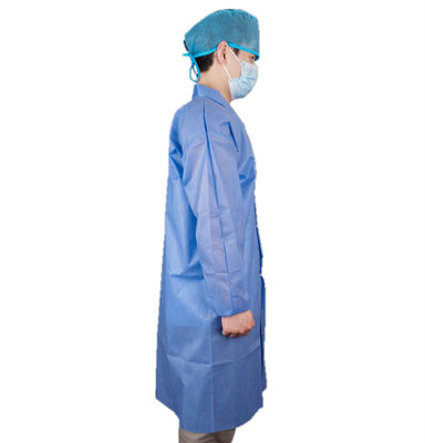 CE Certificated Disposable Anti-Bacterial Protective Medical PP/SMS Long Lab Coat