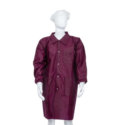 5pcs/Bag Dustproof Disposable Lab Coats With Shirt / Korean / Knitted Collar Style