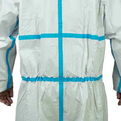 Category 3 Type 4B/5B/6B seam tape Disposable Hooded microporous Chemical Protective Coverall