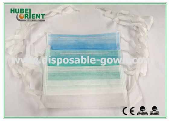 EN14683 Level3 Breathable Disposable Medical Use 3ply Face Mask 17.5x9.5cm With Nonwoven Tie