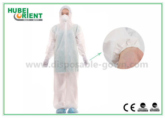 45gsm Polypropylene Nonwoven Disposable Chemical Coveralls With Hood