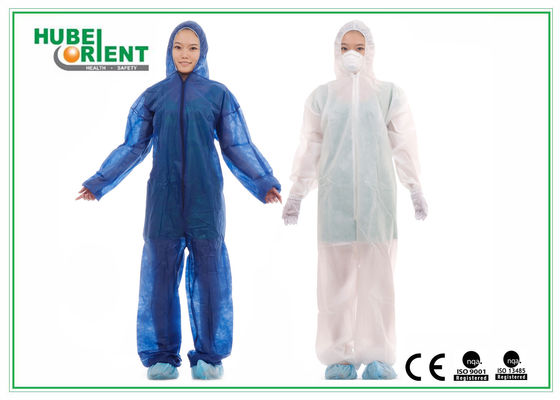 45gsm Polypropylene Nonwoven Disposable Chemical Coveralls With Hood
