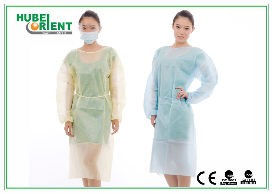 Polypropylene Long Sleeve Isolation Gown disposable Medical Lab Coat With Elastic Wrist
